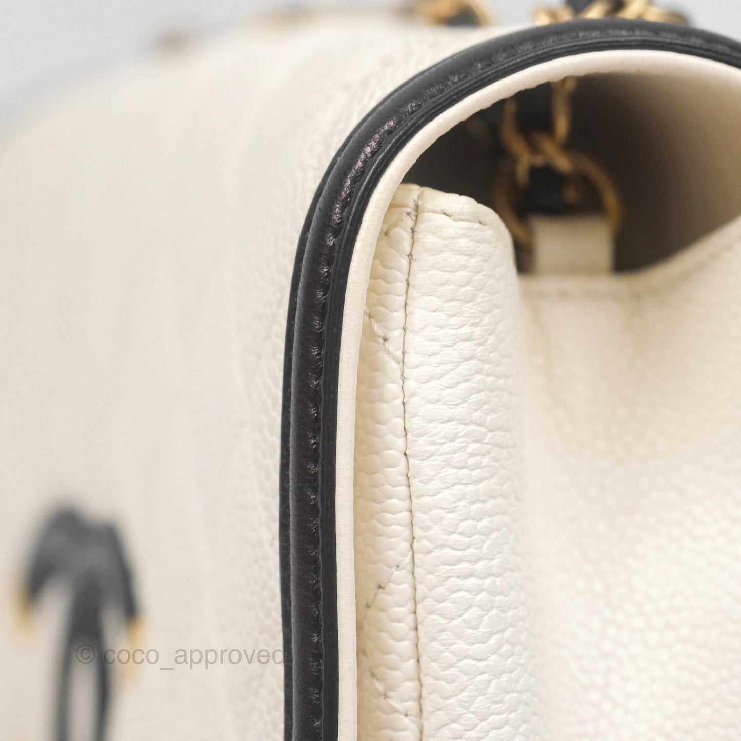 Chanel Small CC Filigree Flap Quilted Ivory Caviar