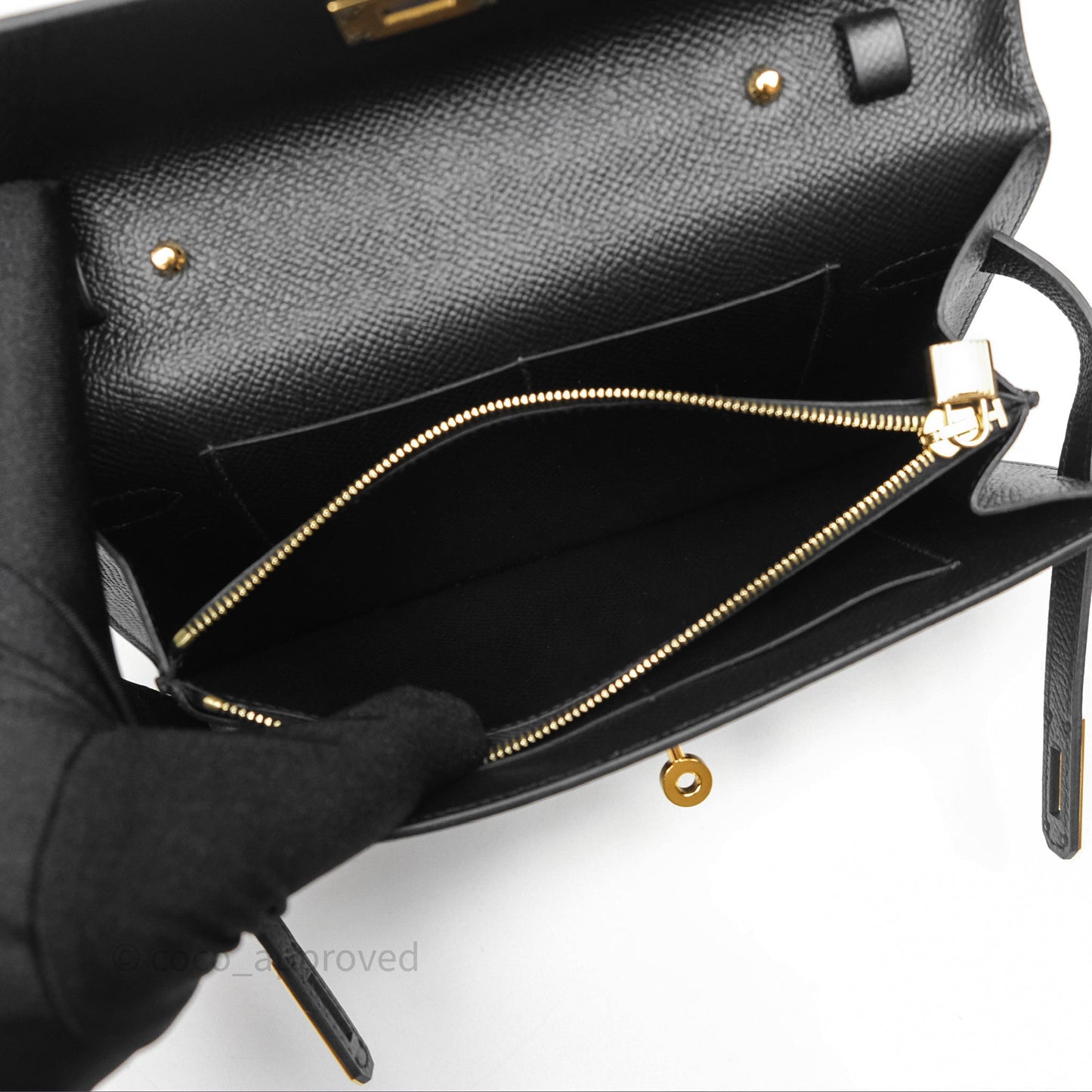 Hermès Kelly To Go Wallet Noir 89 Black Epsom Gold Hardware