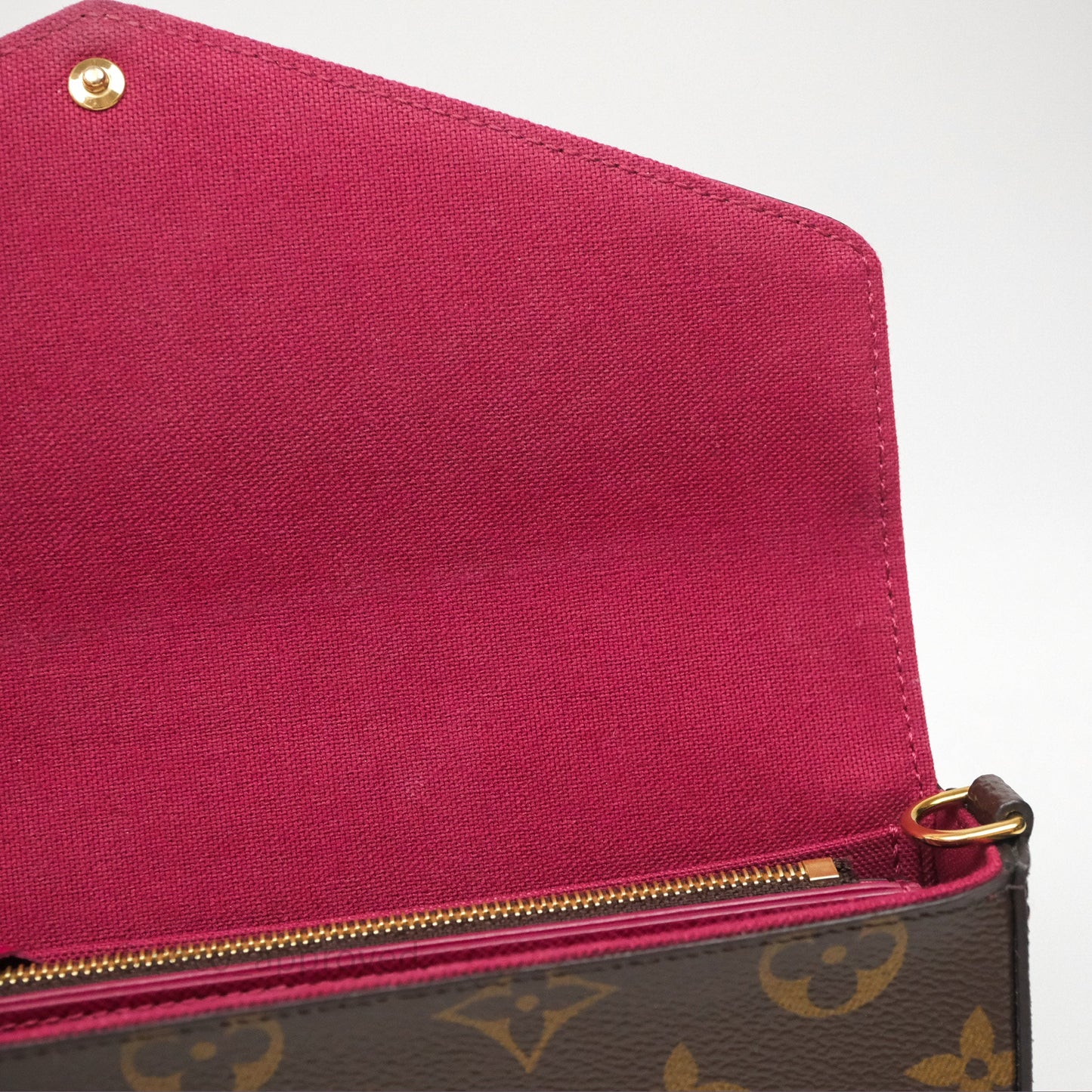 Louis Vuitton Félicie Pochette Clutch Monogram Canvas Gold Hardware