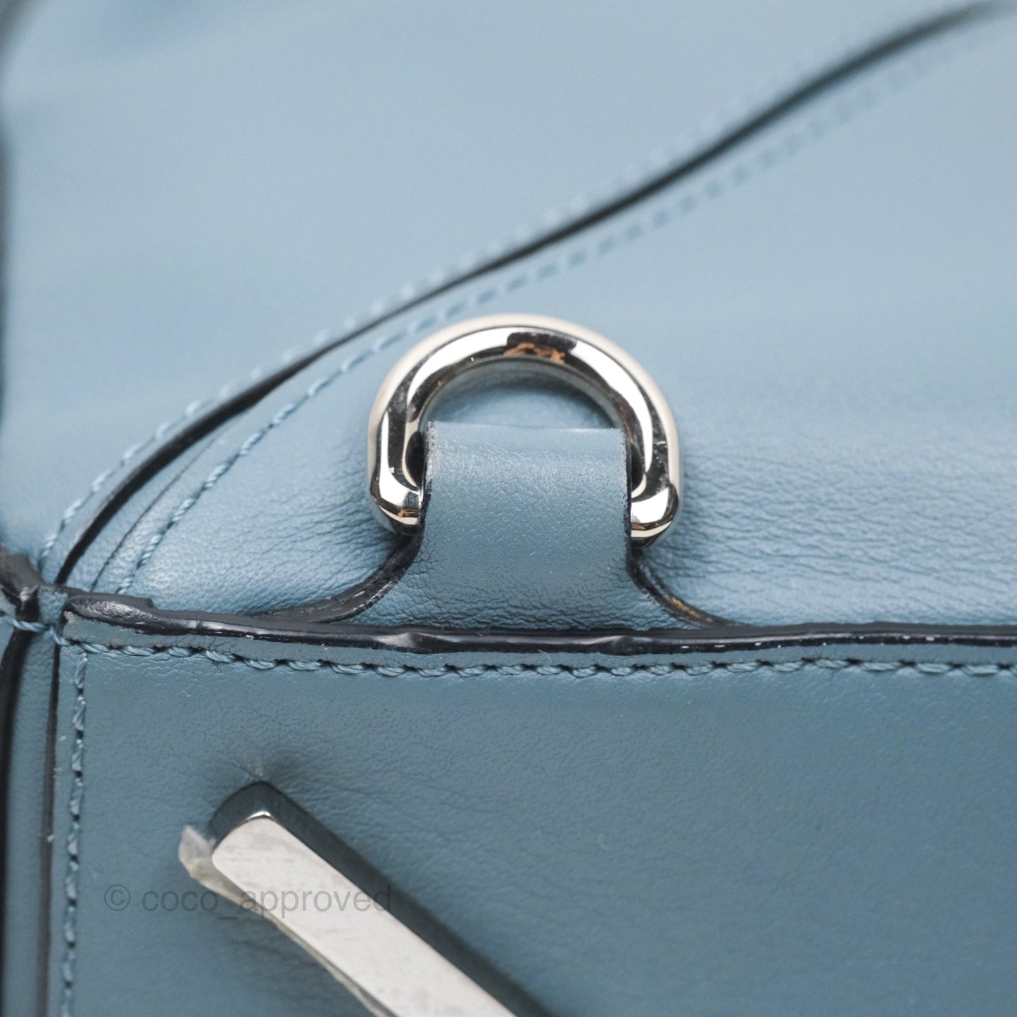 Loewe Medium Puzzle Bag Blue Calfskin Silver Hardware