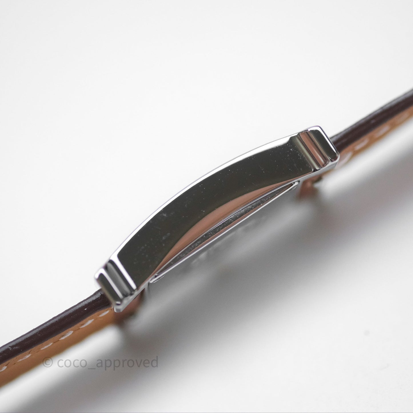 Hermès Heure H Watch Small Model 25mm Diamond Brown Swift Palladium Hardware