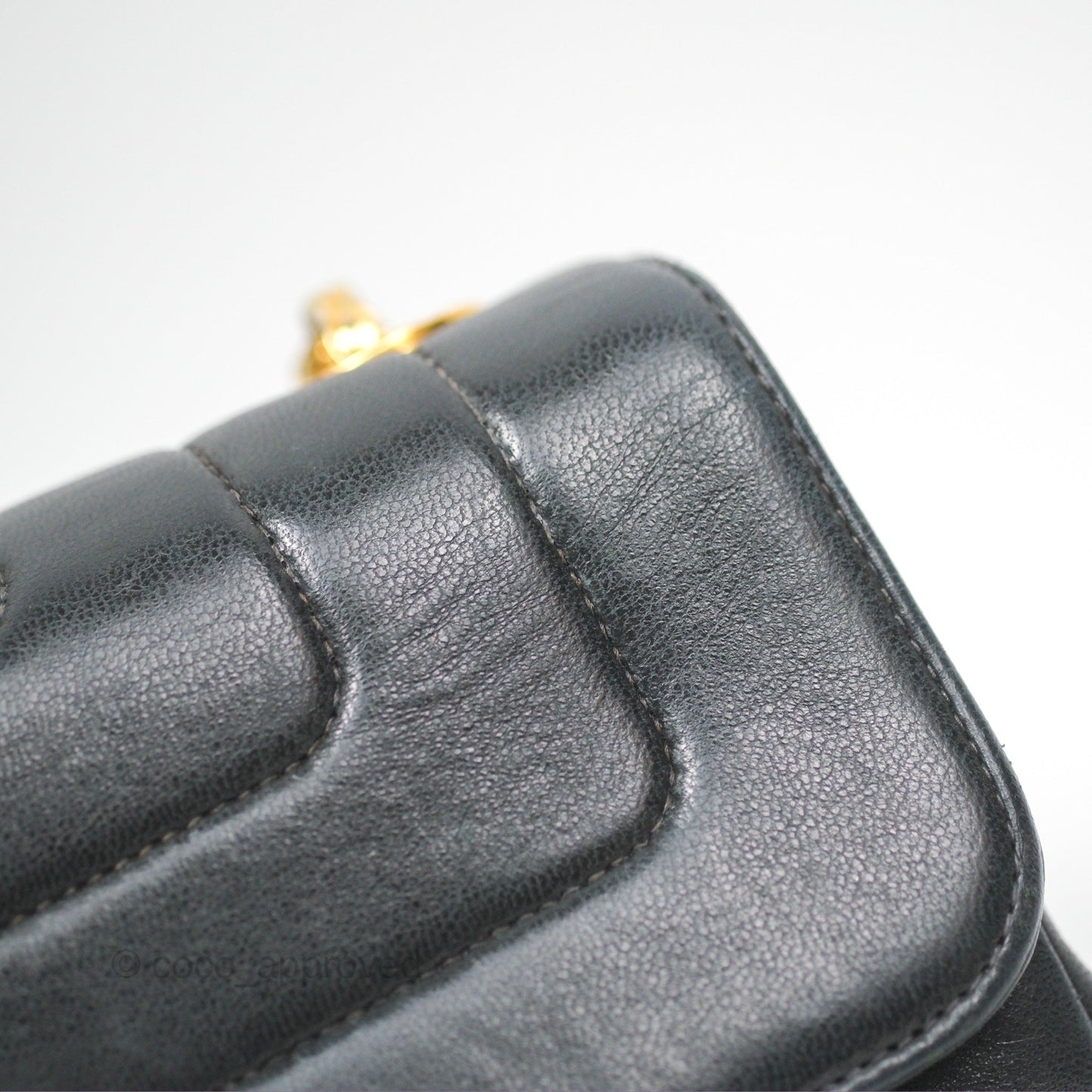 Chanel Vintage Mini Bijoux Chain Flap Black Lambskin Gold Hardware