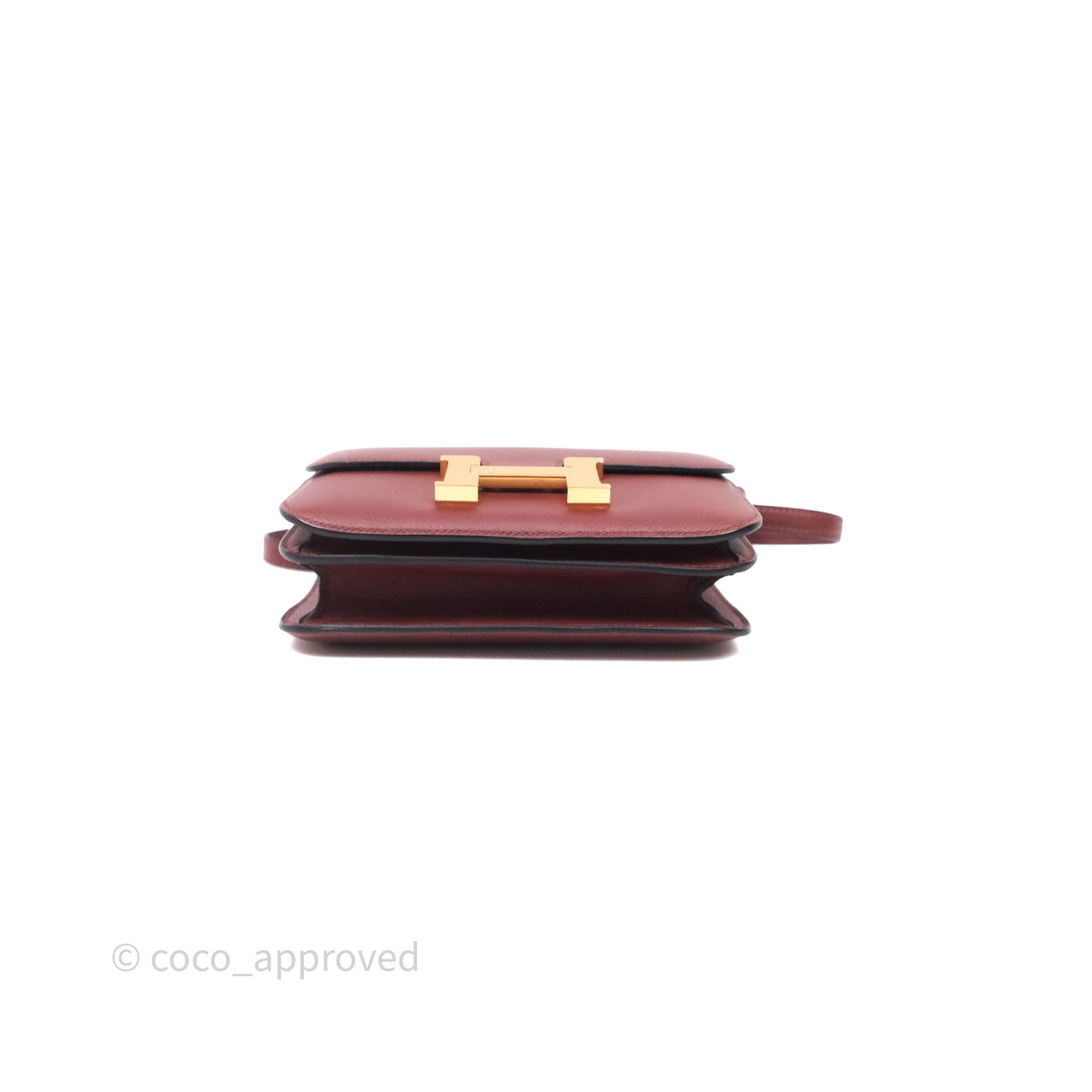 Hermès Mini Constance Rouge H Evercolor Gold Hardware