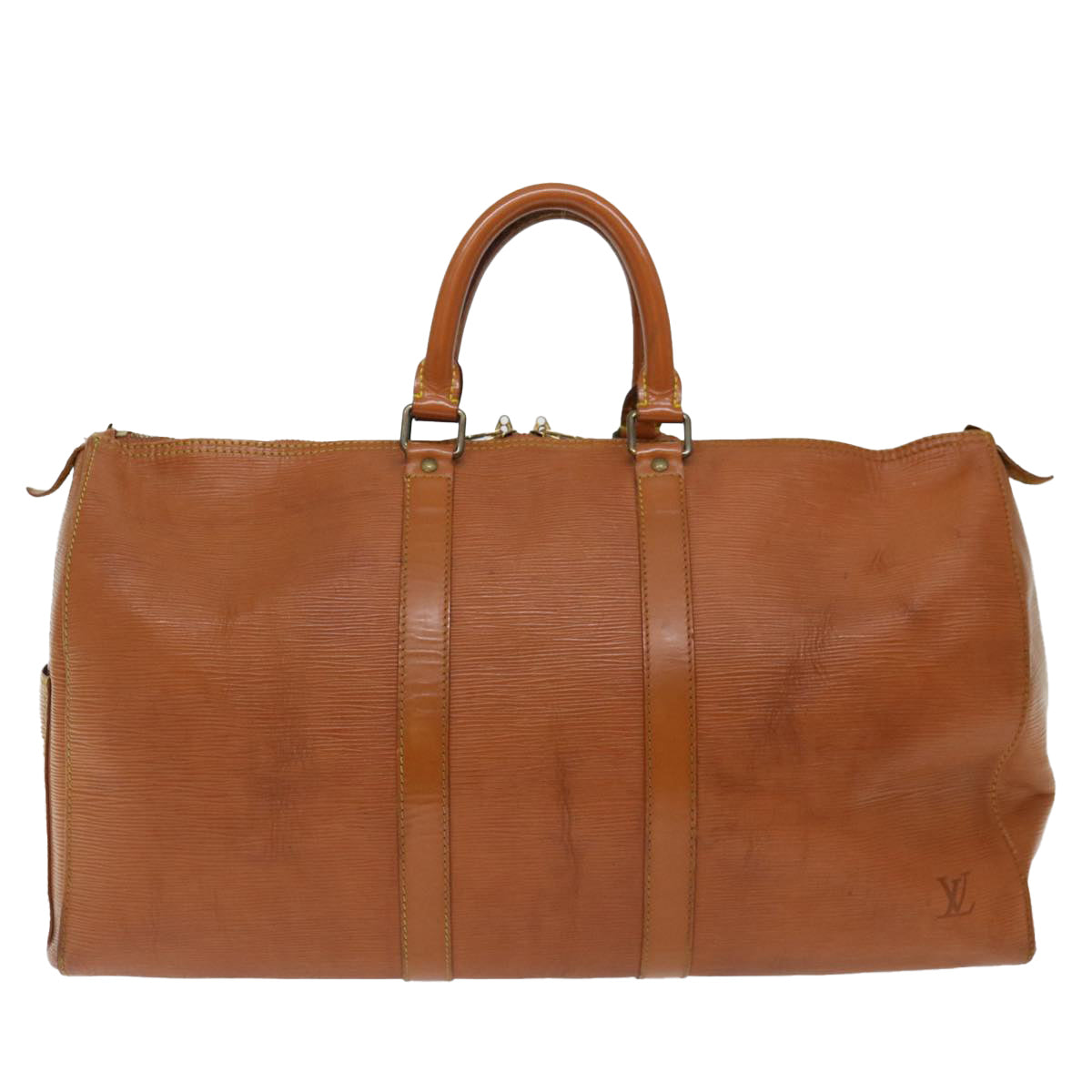 LOUIS VUITTON Epi Keepall 45 Boston Bag Brown Zipang gold M42978 LV 70234