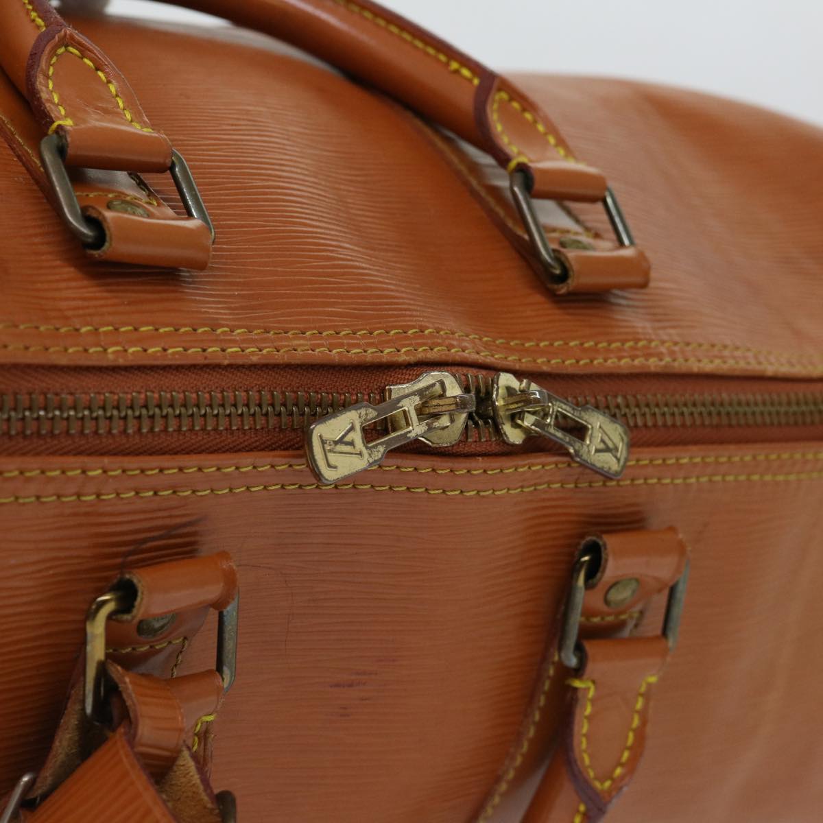 LOUIS VUITTON Epi Keepall 45 Boston Bag Brown Zipang gold M42978 LV 70234