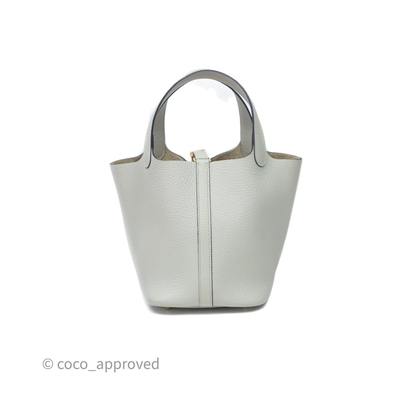 Hermès Picotin Lock 18 Gris Névé 0V Clemence Gold Hardware