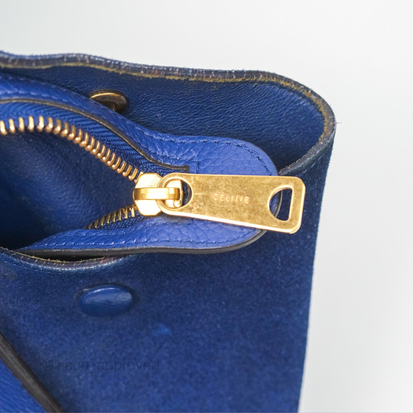 Celine Small Sleek Trapeze Blue Calfskin