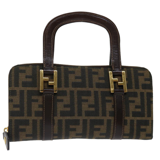 Luxury FendiZucca Canvas Hand Bag Brown Black70251