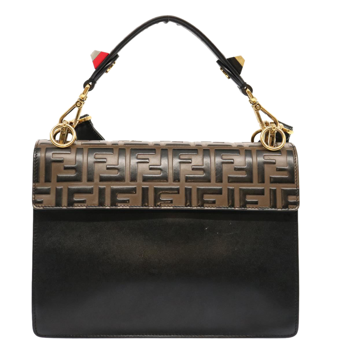 Luxury FendiZucca Canvas Canai Hand Bag 2way Brown Black70263