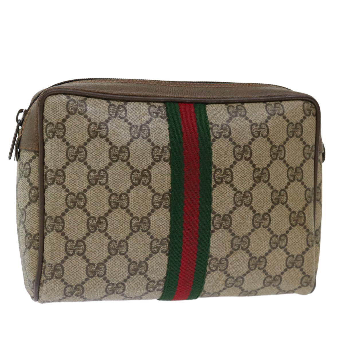 Luxury Gucci Trending 2025 GG Supreme Web Sherry Line Clutch Bag Beige Green 89 01 012  70290