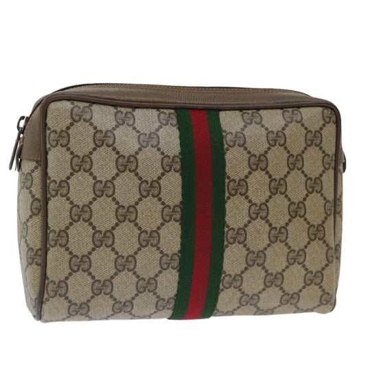 Luxury Gucci Trending 2025 GG Supreme Web Sherry Line Clutch Bag Beige Green 89 01 012  70290