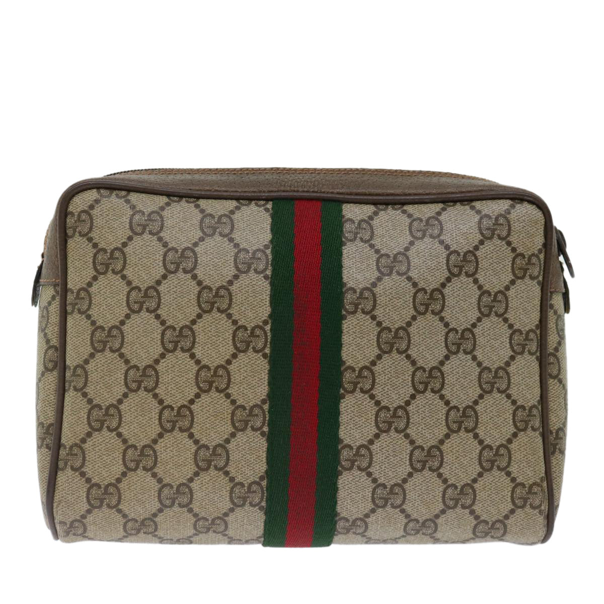 Luxury Gucci Trending 2025 GG Supreme Web Sherry Line Clutch Bag Beige Green 89 01 012  70290