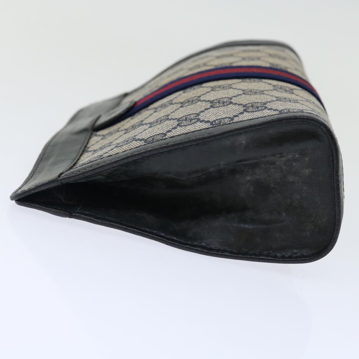 Luxury Gucci Trending 2025 GG Supreme Sherry Line Clutch Bag PVC Navy Red 07 014 2125  70291
