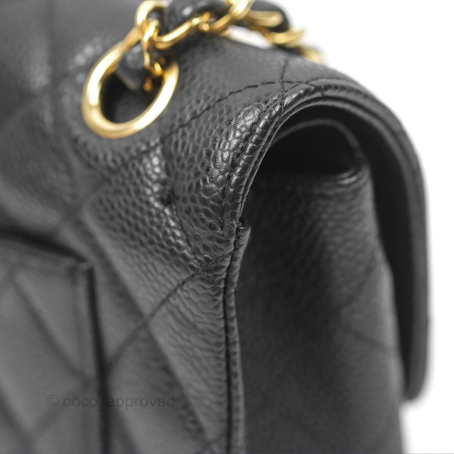 Chanel Small Quilted Classic Flap Black Caviar 24K Gold Hardware
