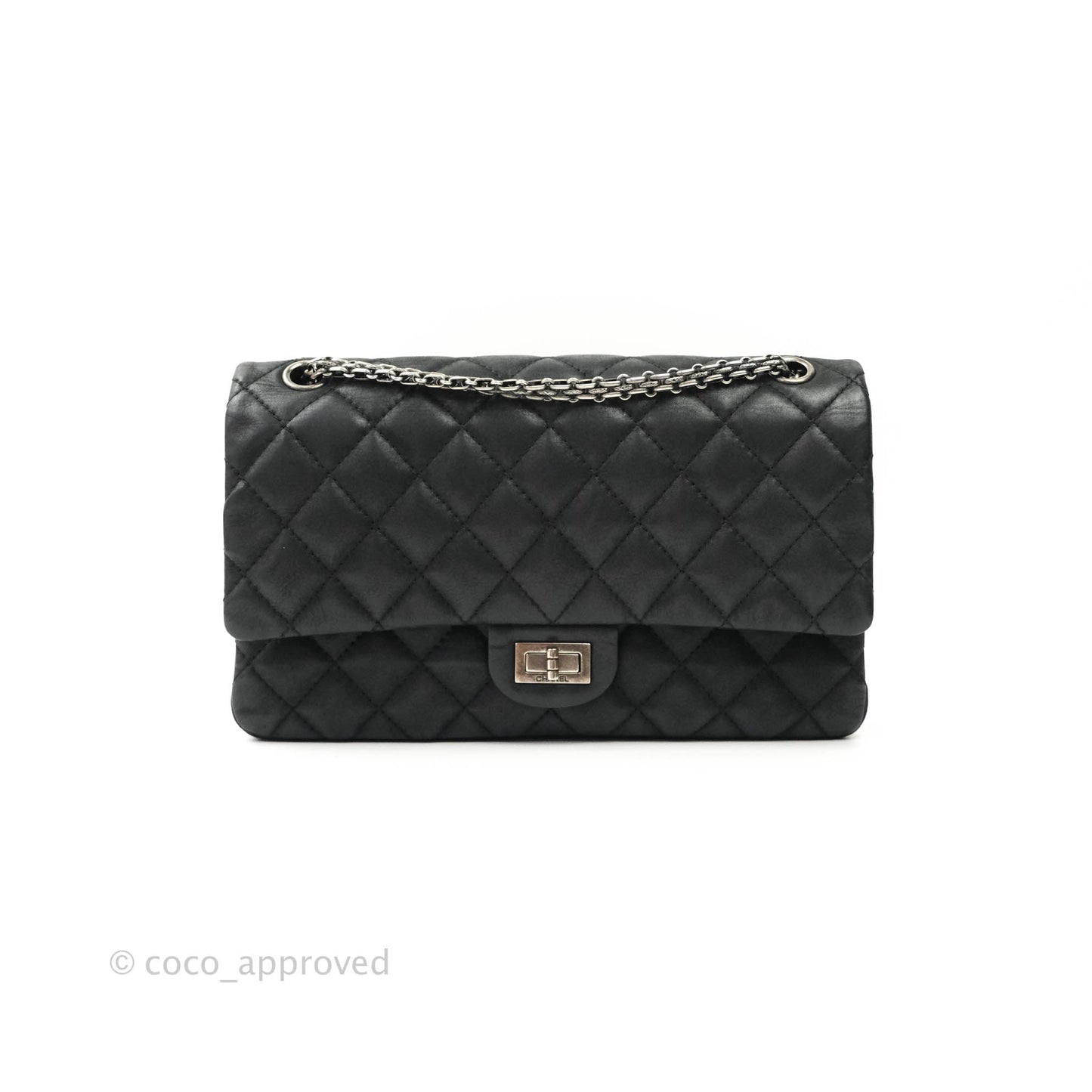 Chanel Reissue Quilted Aged Calfskin Black Ruthenium Hardware 226