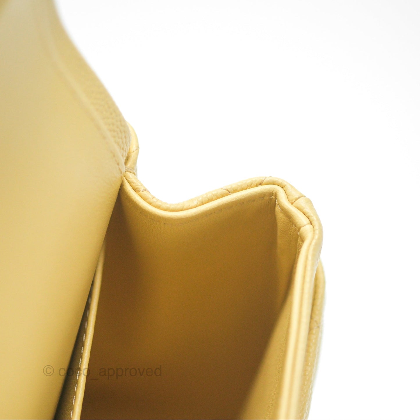 Chanel Small Classic Quilted Flap Yellow Caviar Gold Hardware