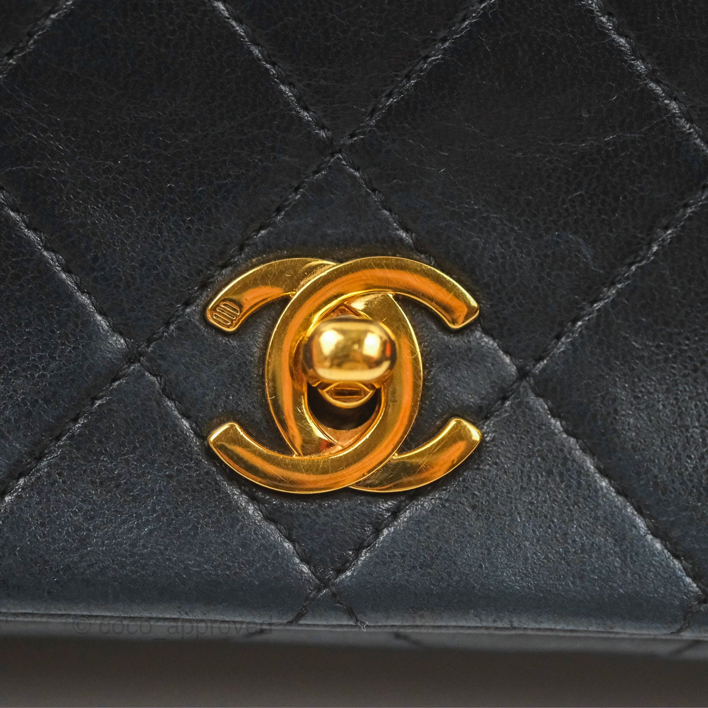 Chanel Vintage Mini Single Full Flap Bag Black Lambskin 24K Gold Hardware