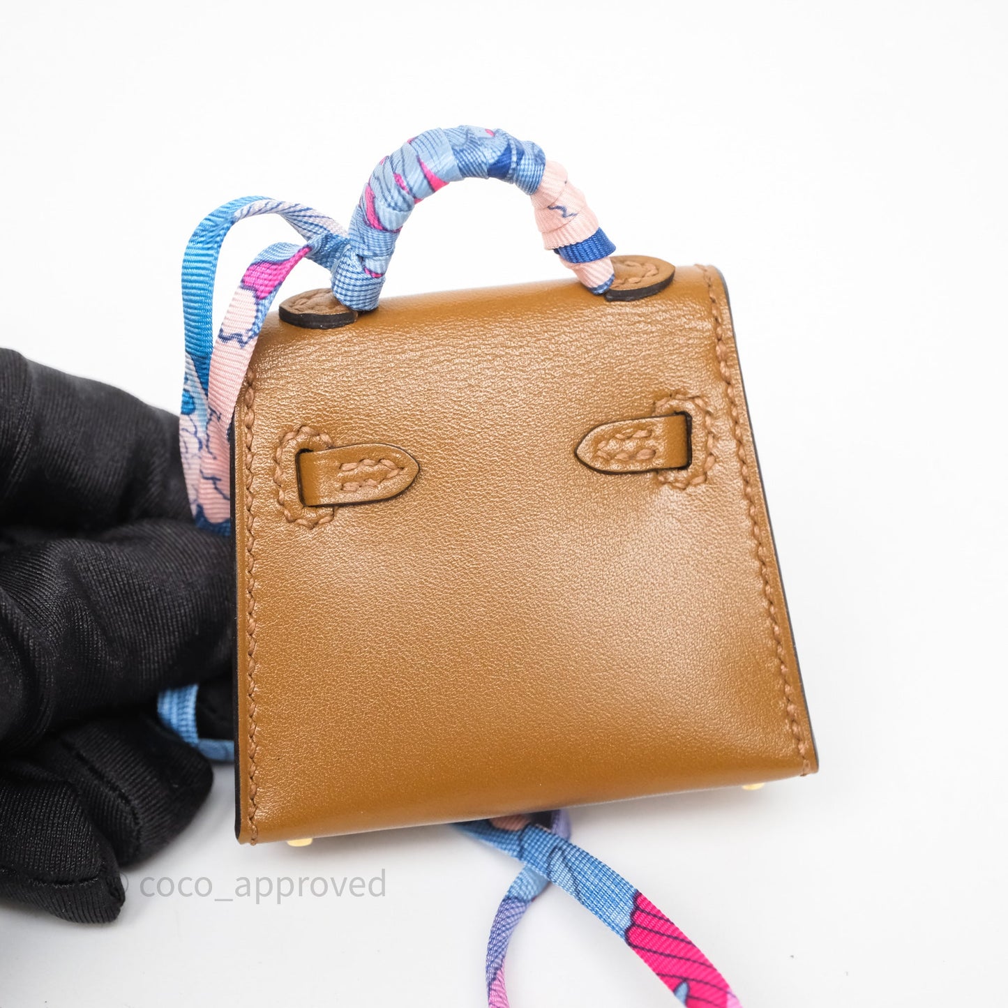 Hermes Mini Kelly Twilly Bag Charm Alezan 3G Tadelakt