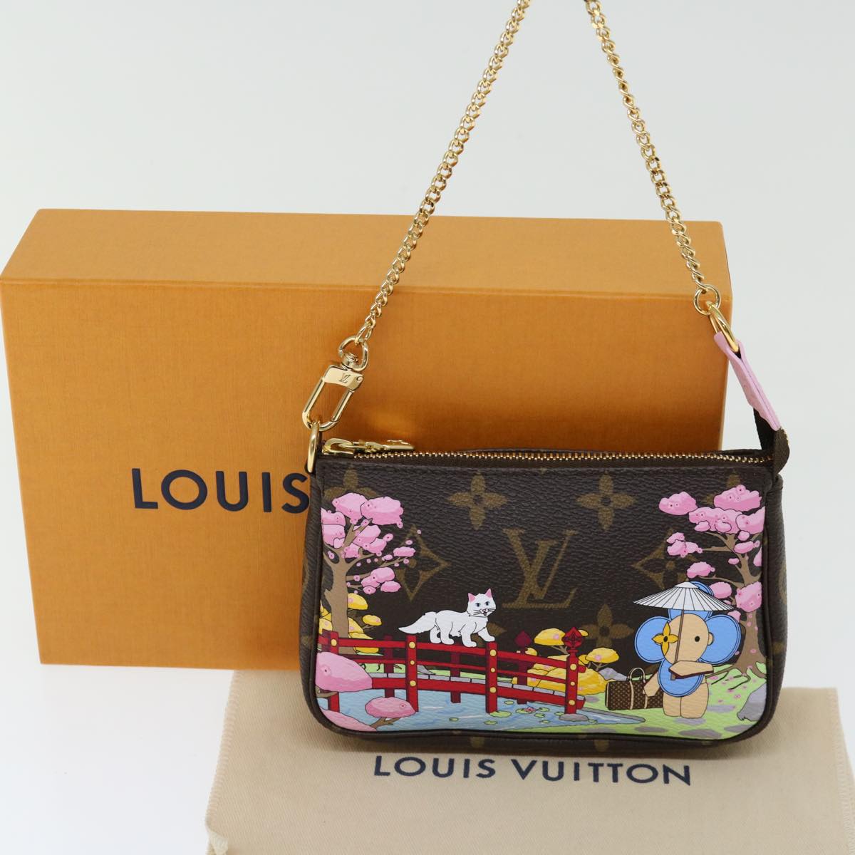 LOUIS VUITTON Monogram Vivienne Mini Pochette Pouch M45905 LV 70308A