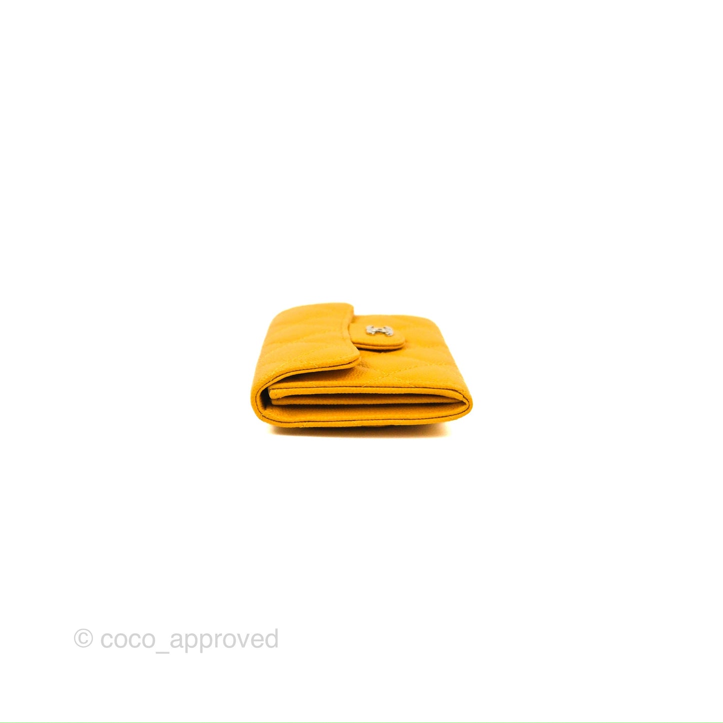 Chanel Classic Flap Coin Purse Yellow Caviar Gold Hardware