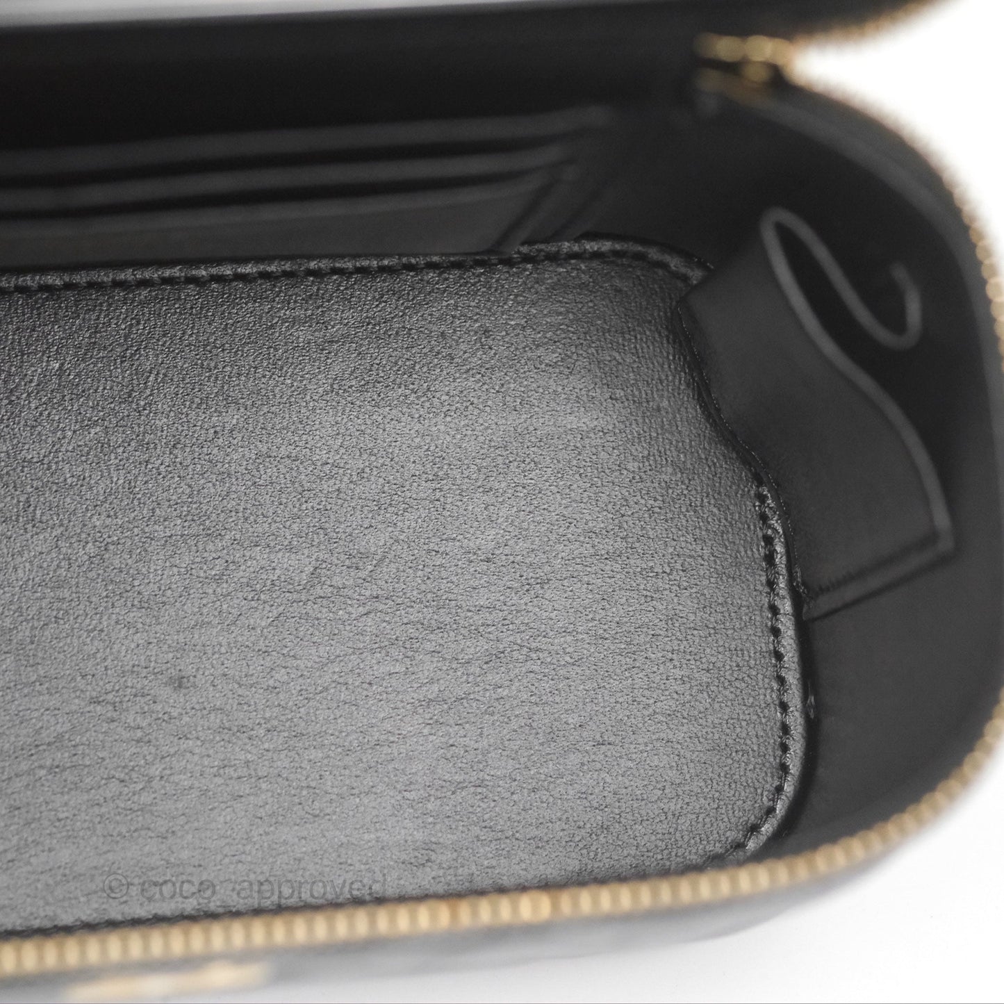 Chanel Vanity Rectangular Metal Top Handle Black Lambskin Aged Gold Hardware 22B