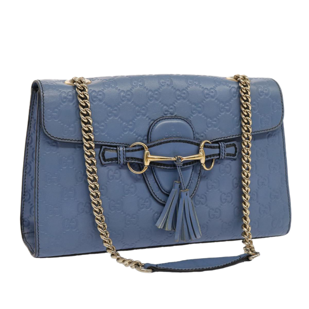 Luxury Gucci Trending 2025 GG Canvas Luxury Gucci Trending 2025ssima Chain Shoulder Bag Blue 295402  70331