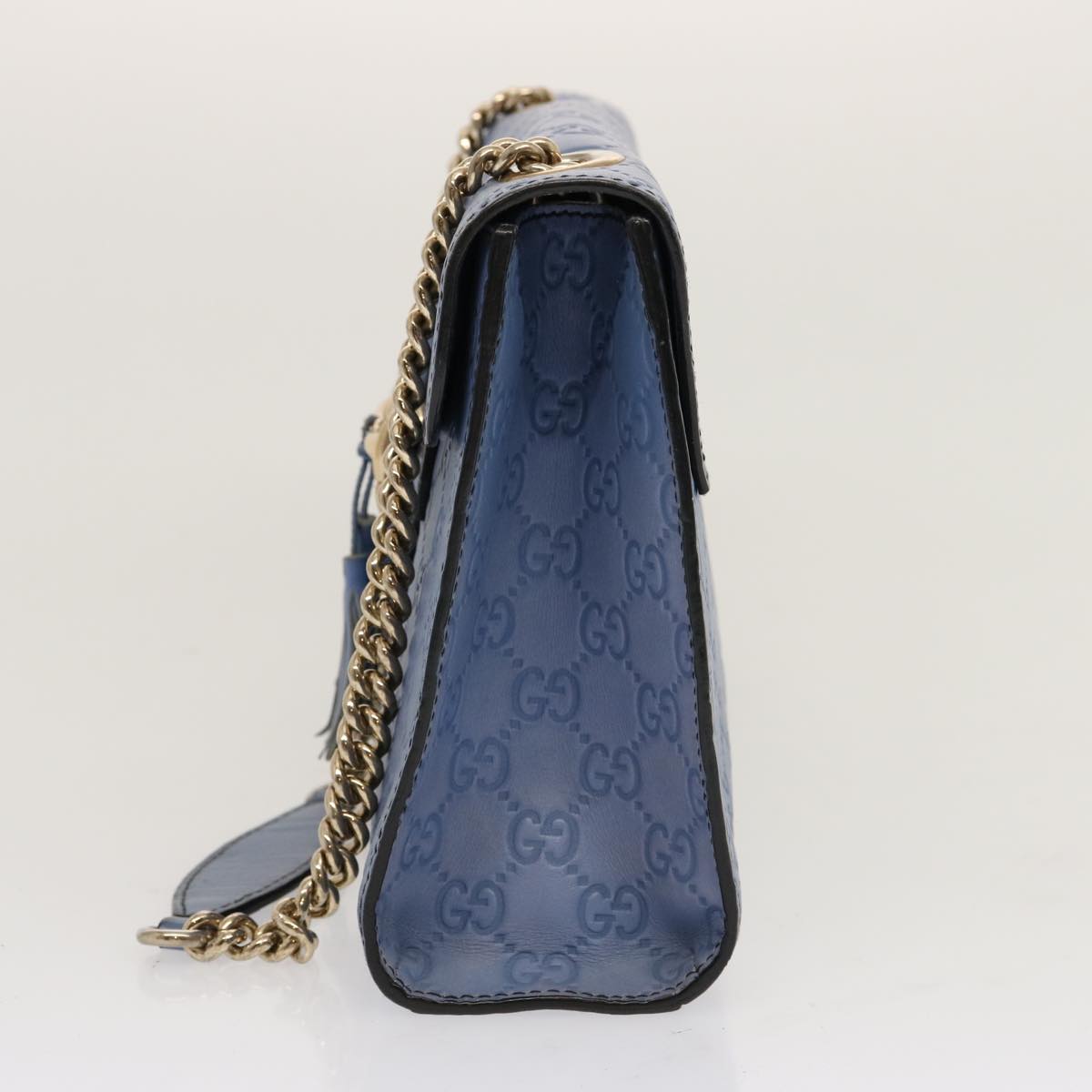 Luxury Gucci Trending 2025 GG Canvas Luxury Gucci Trending 2025ssima Chain Shoulder Bag Blue 295402  70331