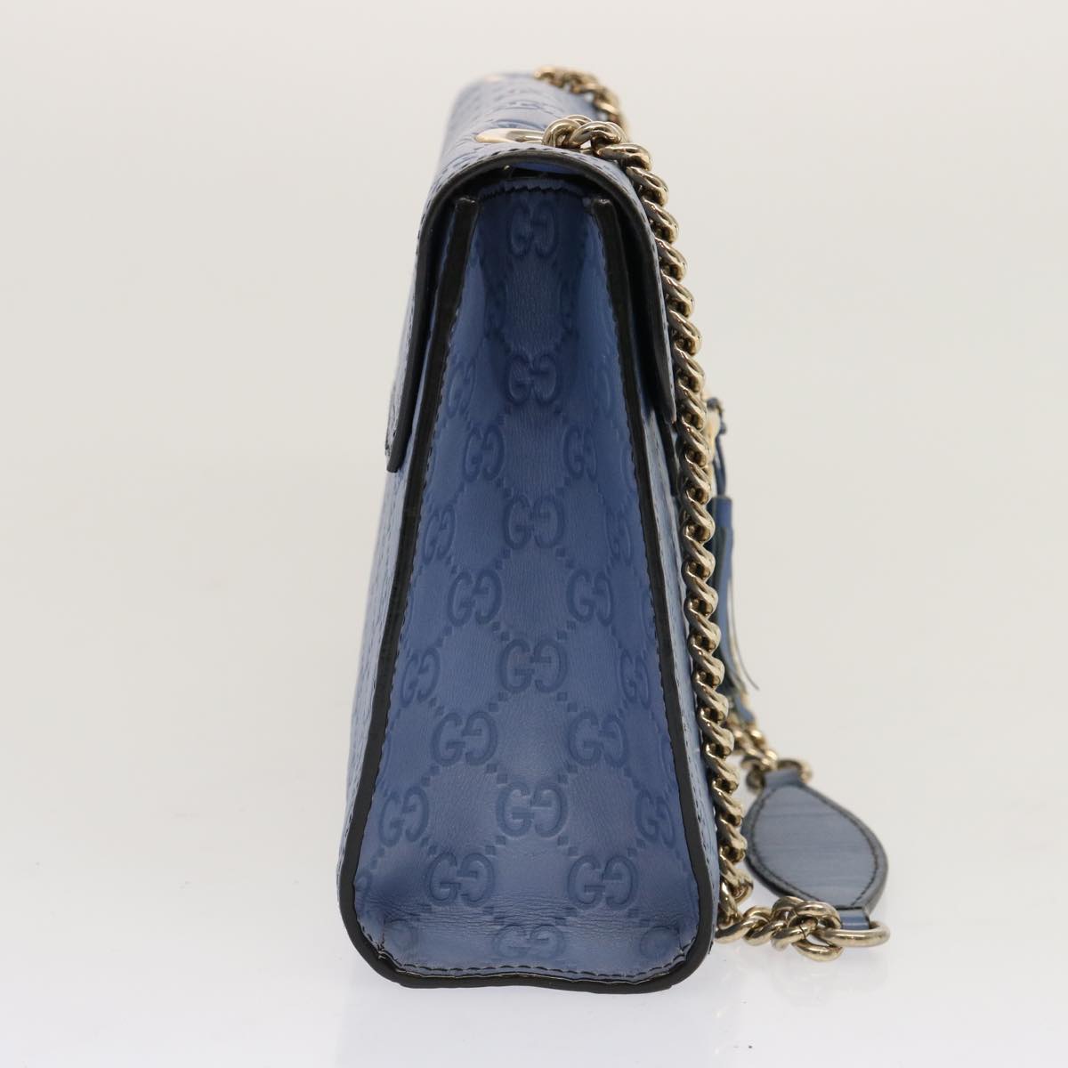 Luxury Gucci Trending 2025 GG Canvas Luxury Gucci Trending 2025ssima Chain Shoulder Bag Blue 295402  70331