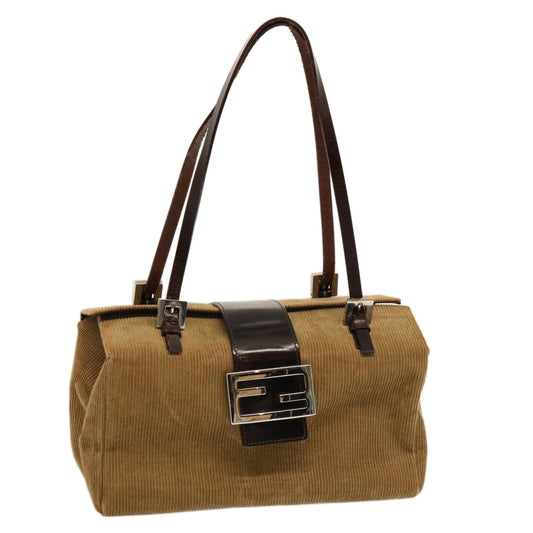 Luxury FendiMamma Baguette Hand Bag Corduroy Brown70342