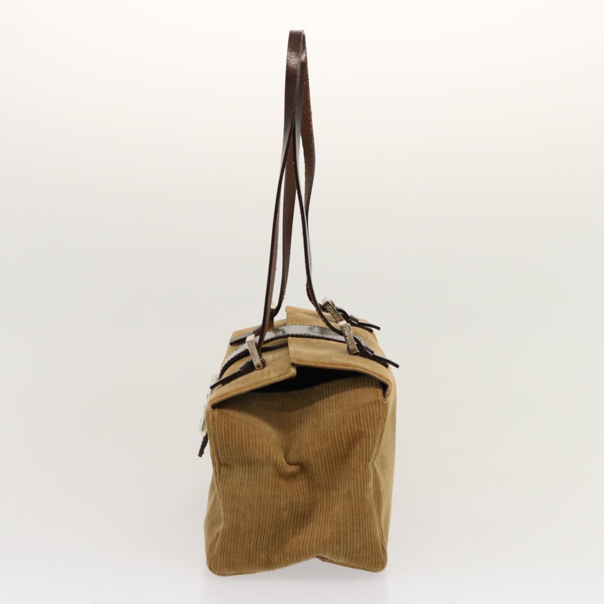 Luxury FendiMamma Baguette Hand Bag Corduroy Brown70342