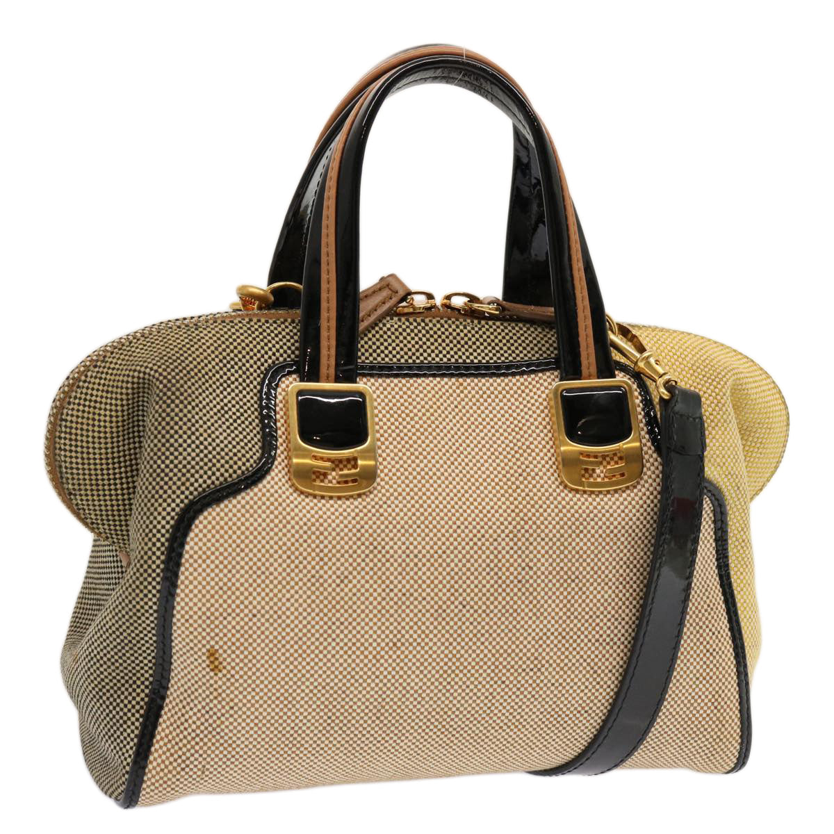 Luxury FendiHand Bag Canvas 2way Beige70343