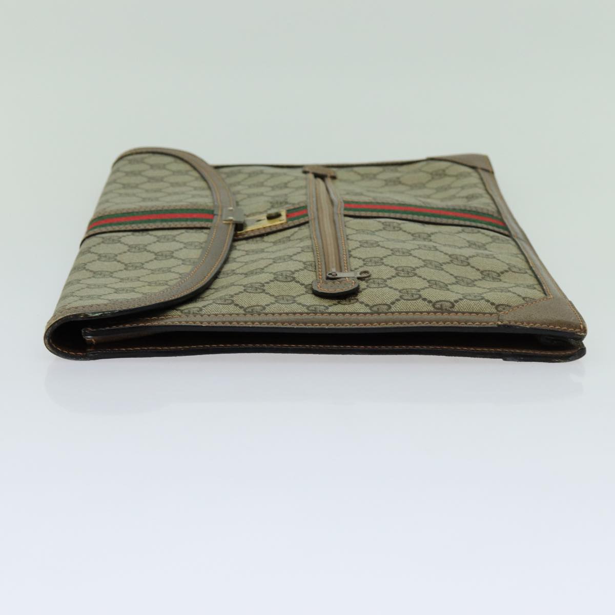 Luxury Gucci Trending 2025 GG Supreme Web Sherry Line Clutch Bag PVC Beige Red Green  70352