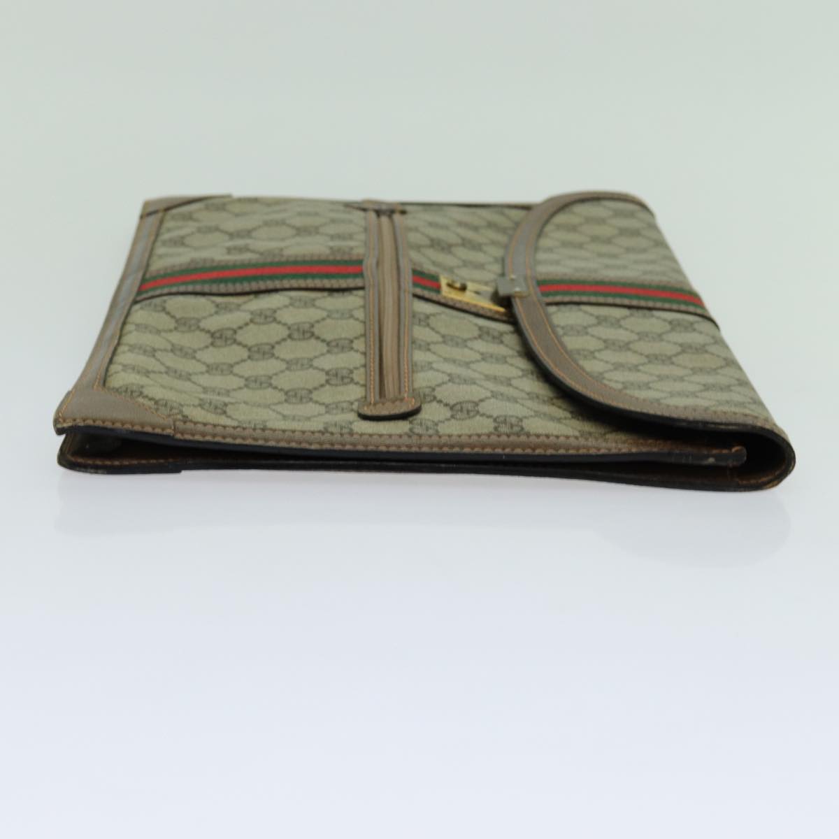 Luxury Gucci Trending 2025 GG Supreme Web Sherry Line Clutch Bag PVC Beige Red Green  70352