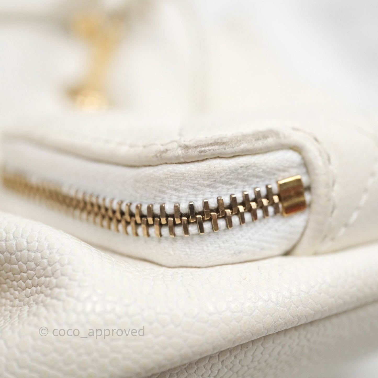 Chanel Quilted Business Affinity Backpack Ivory White Caviar Gold Hardware