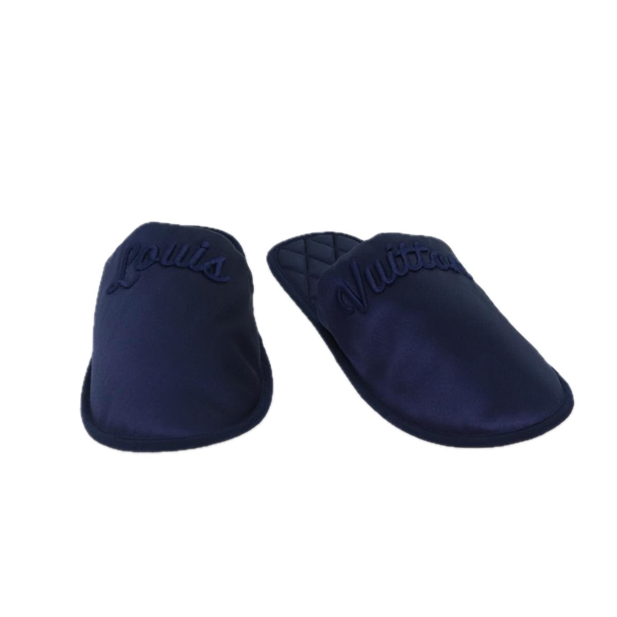 LOUIS VUITTON Slipper shoes Satin 36-37 Navy LV 70360