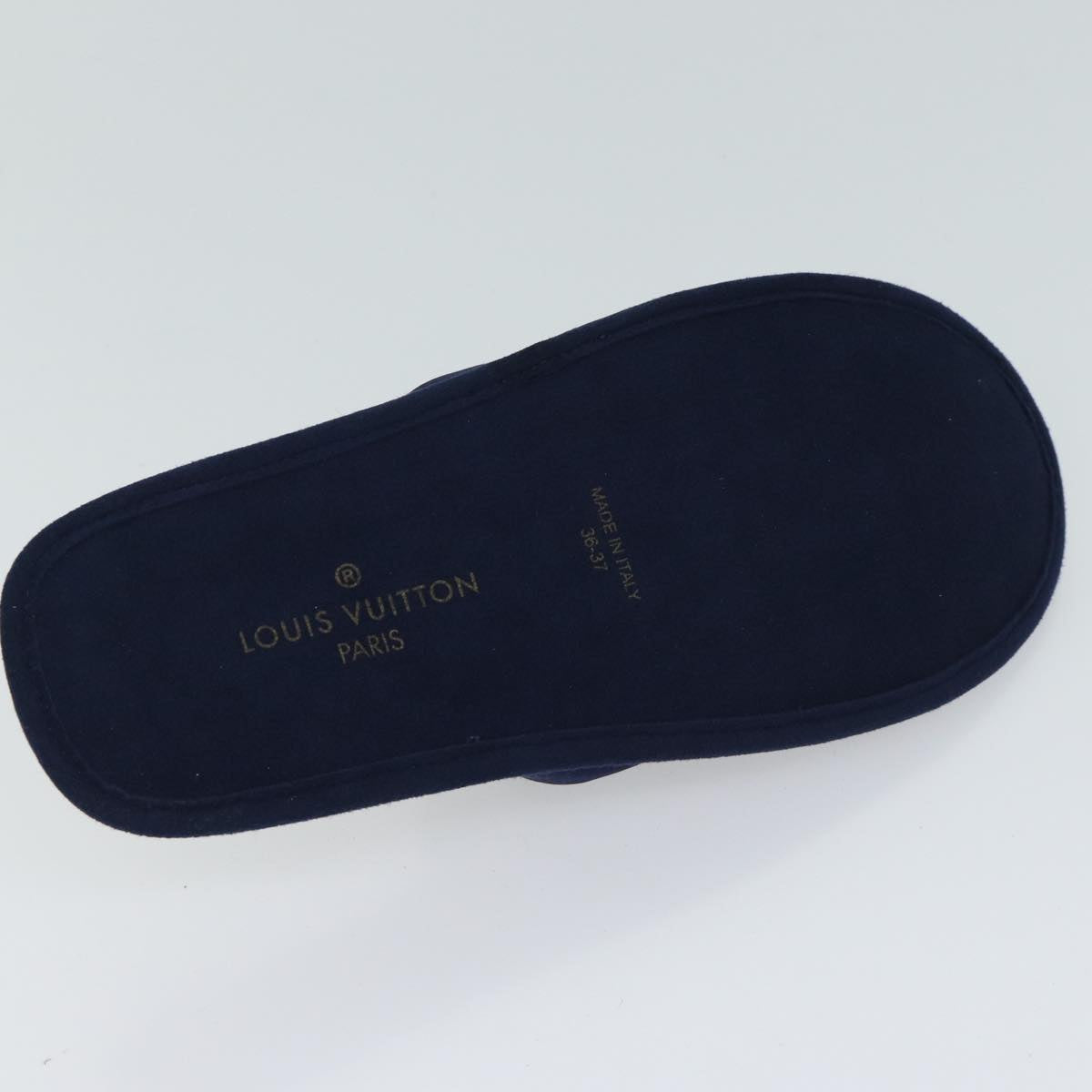 LOUIS VUITTON Slipper shoes Satin 36-37 Navy LV 70360