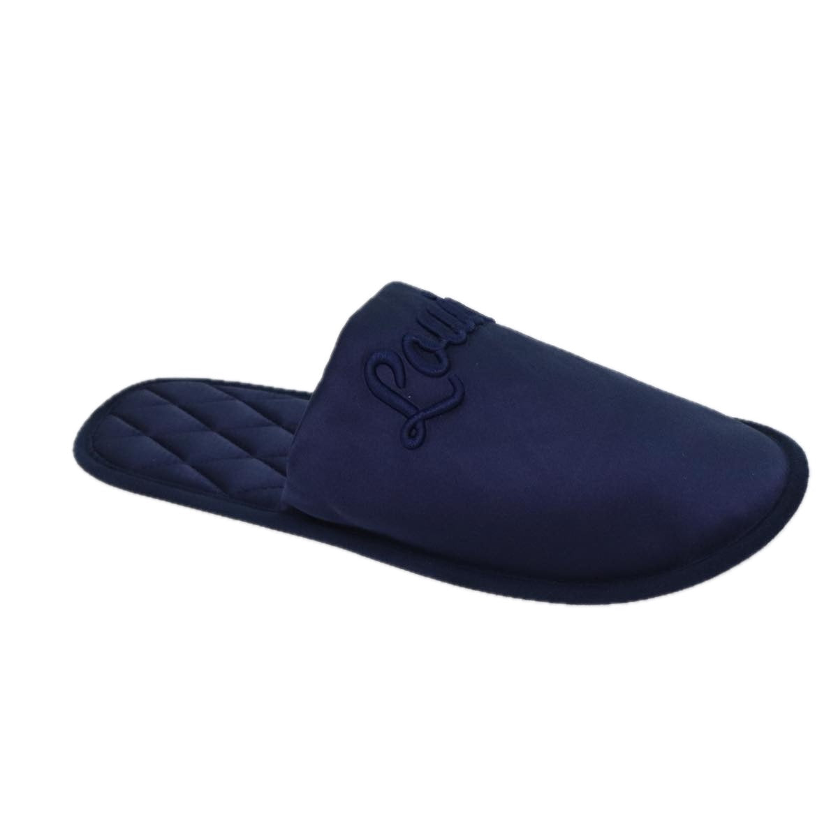 LOUIS VUITTON Slipper shoes Satin 36-37 Navy LV 70360