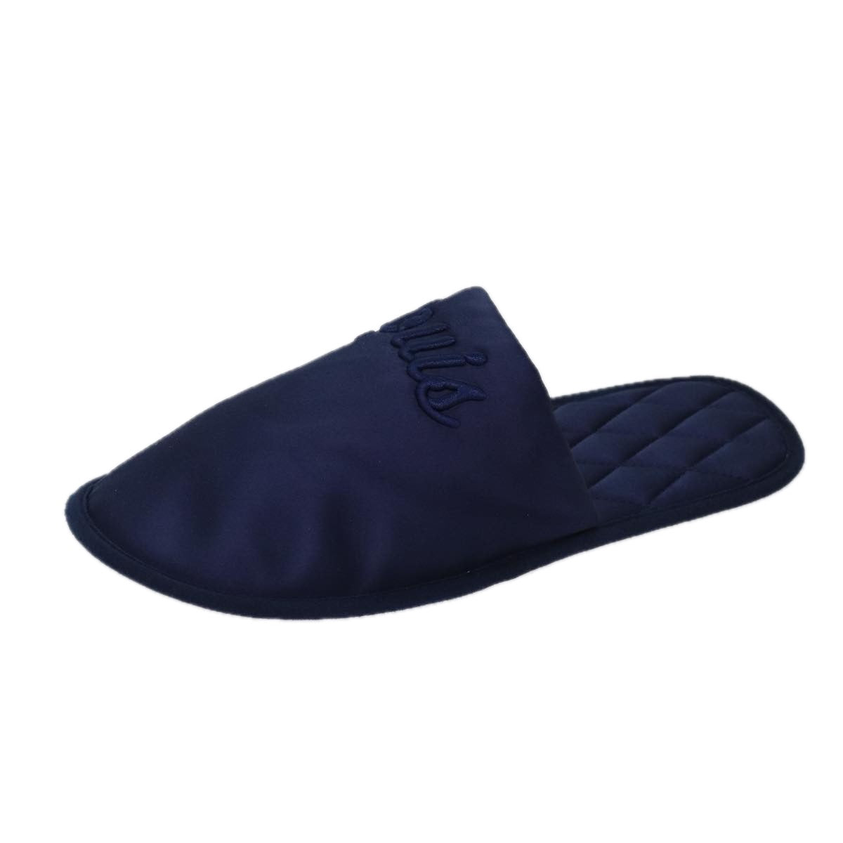 LOUIS VUITTON Slipper shoes Satin 36-37 Navy LV 70360