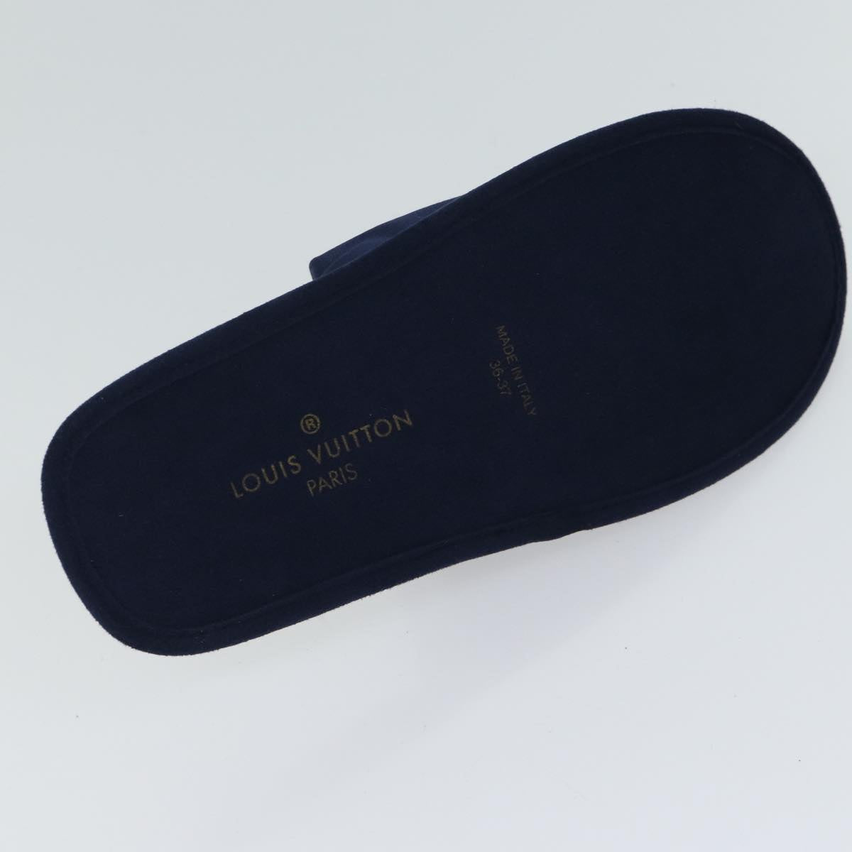 LOUIS VUITTON Slipper shoes Satin 36-37 Navy LV 70360