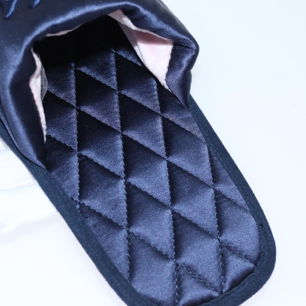 LOUIS VUITTON Slipper shoes Satin 36-37 Navy LV 70360
