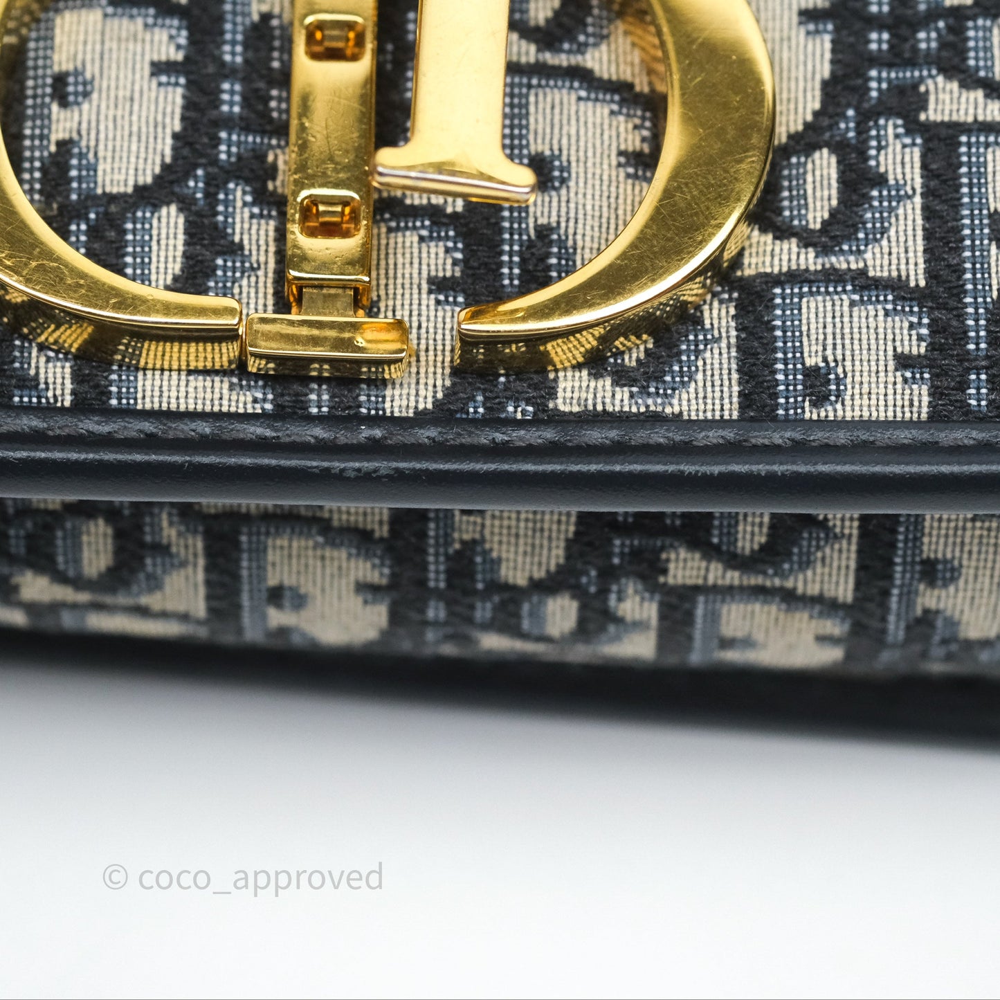 Christian Dior 30 Montaigne Bag Blue Dior Oblique Jacquard Gold Hardware