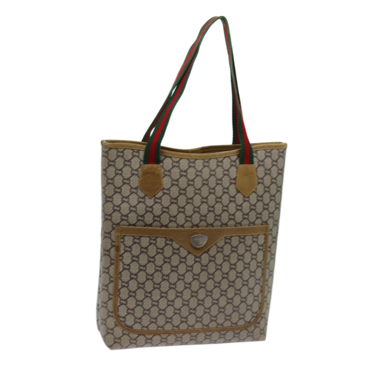 Luxury Gucci Trending 2025 GG Plus Supreme Web Sherry Line Tote Bag PVC Beige Red Green  70395