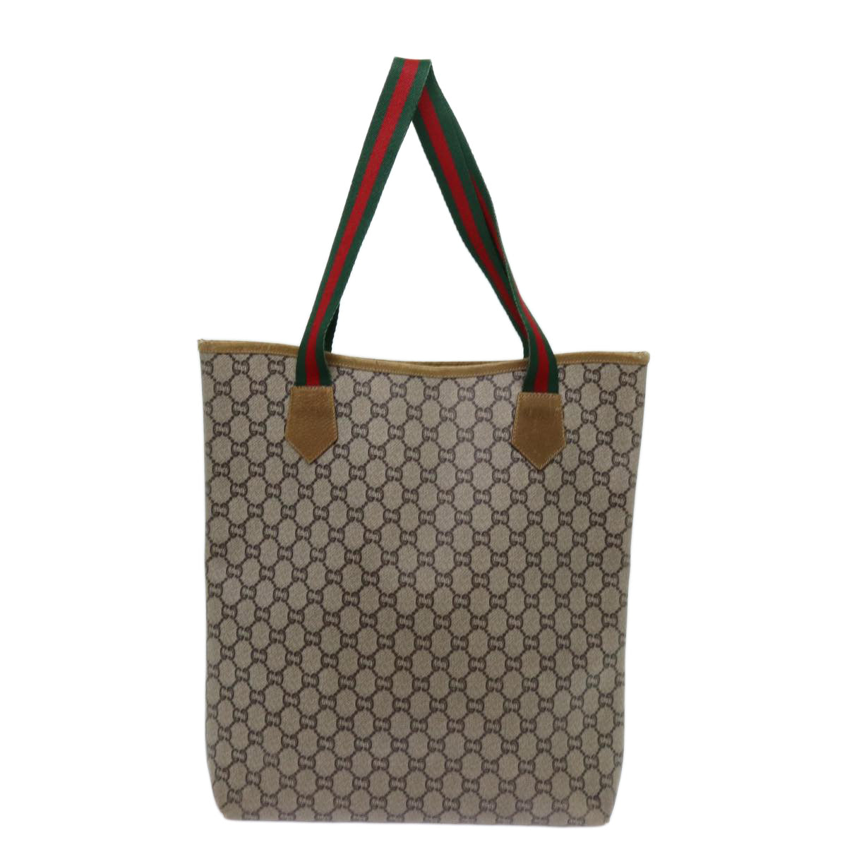 Luxury Gucci Trending 2025 GG Plus Supreme Web Sherry Line Tote Bag PVC Beige Red Green  70395