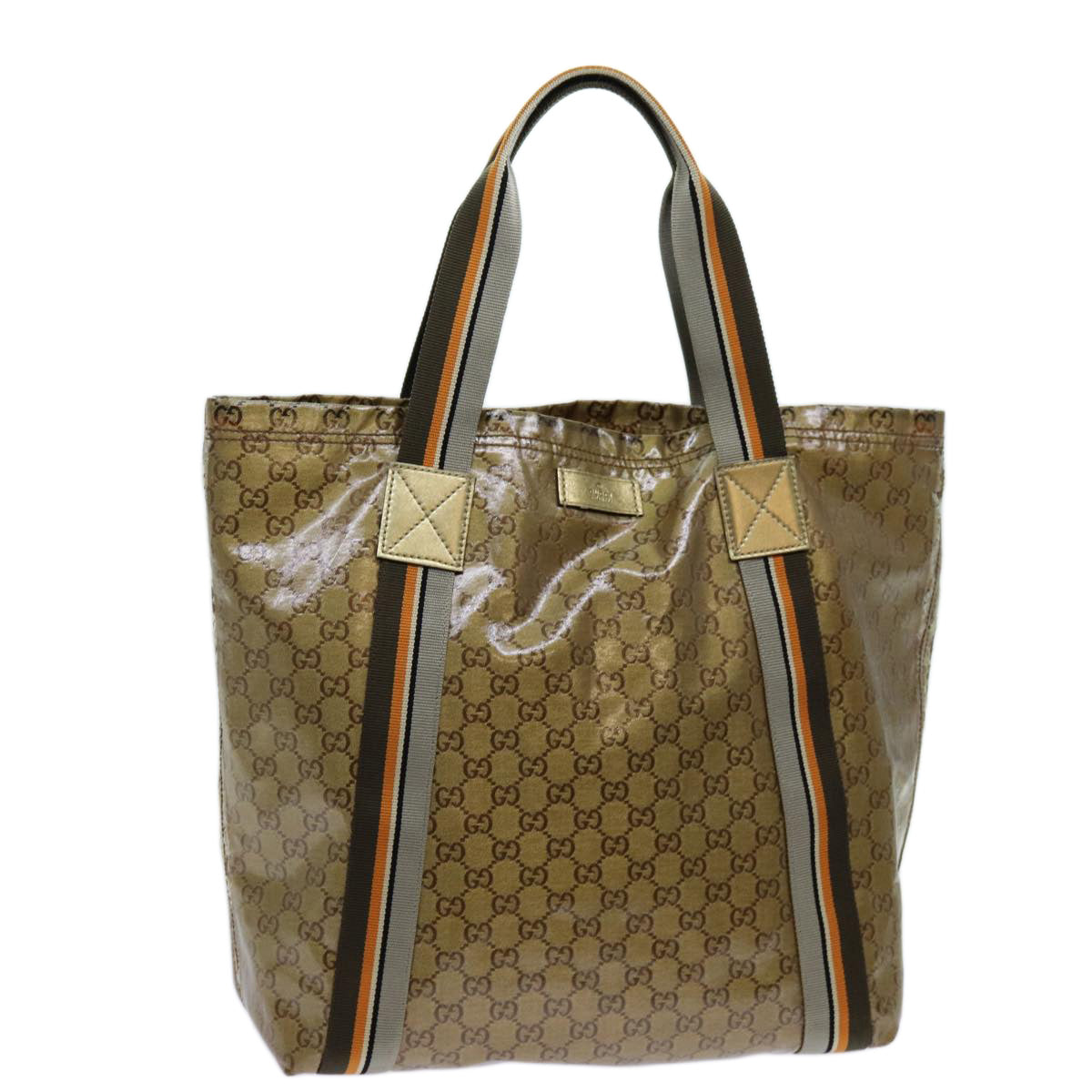 Luxury Gucci Trending 2025 GG Crystal Tote Bag Gray Gold Brown 189669  70396