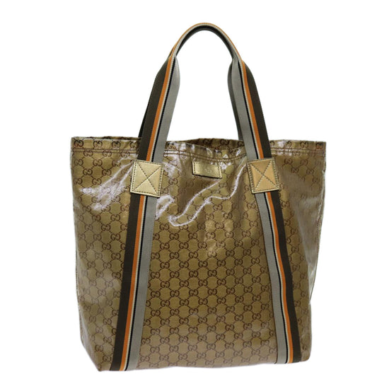 Luxury Gucci Trending 2025 GG Crystal Tote Bag Gray Gold Brown 189669  70396