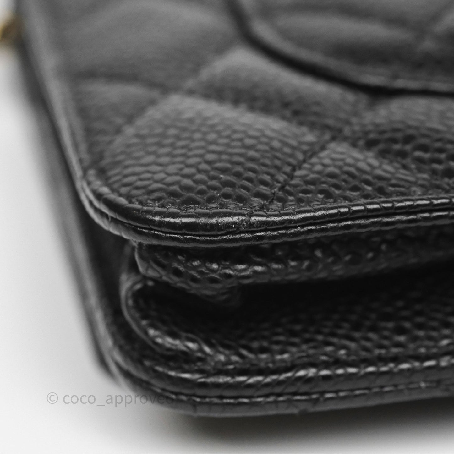 Chanel Classic Wallet On Chain WOC Quilted  Black Caviar Gold Hardware