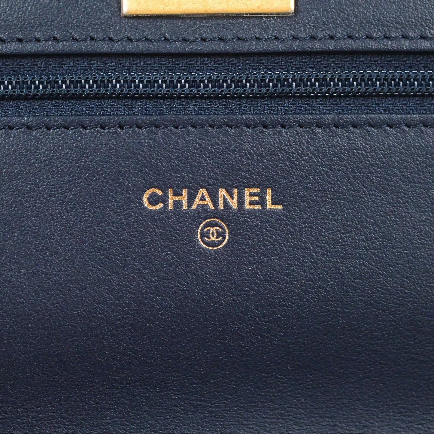 Chanel Quilted Reissue Wallet On Chain WOC Navy Aged Calfskin Gold Hardware