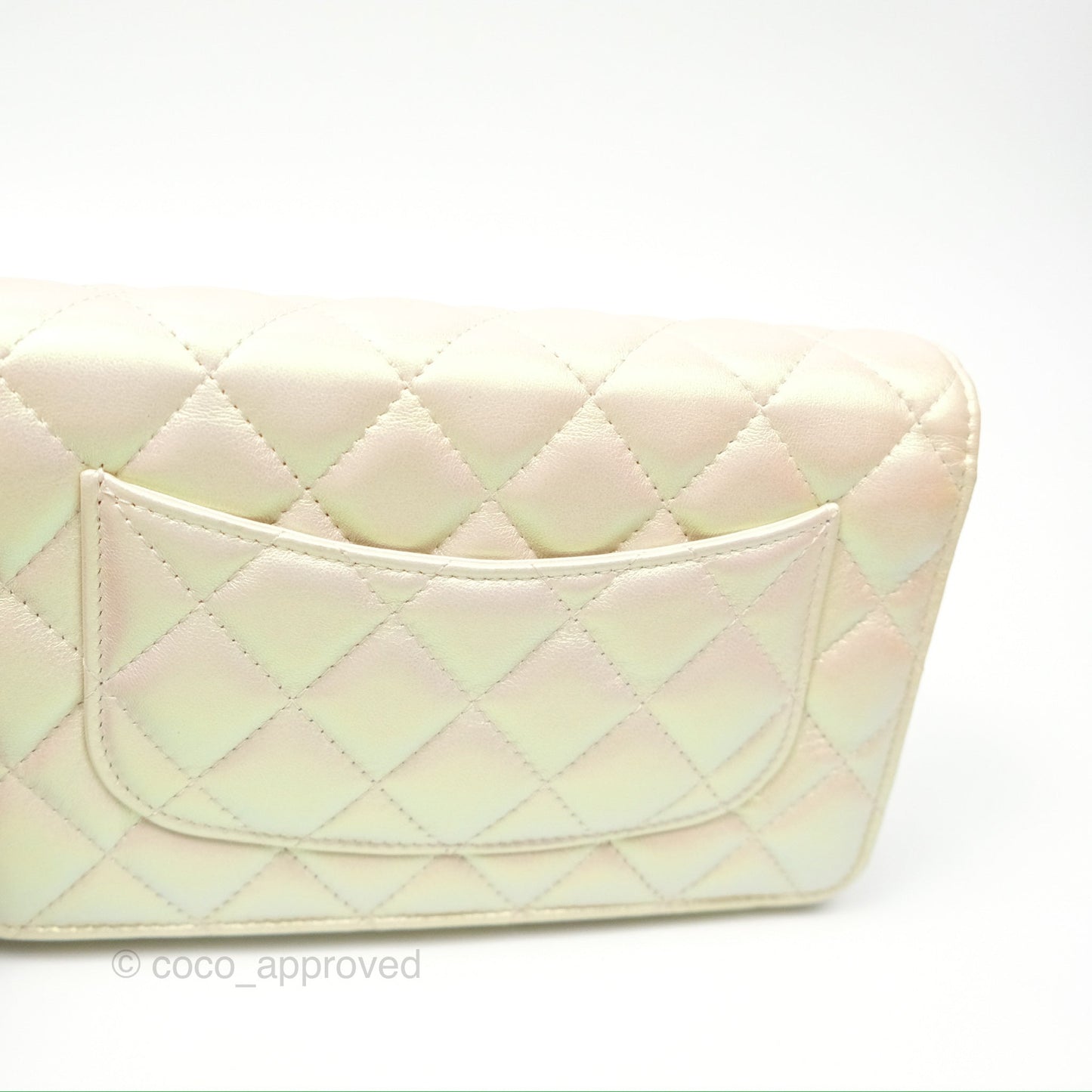 Chanel Quilted Wallet on Chain WOC Iridescent Ivory Gold Hardware 20A
