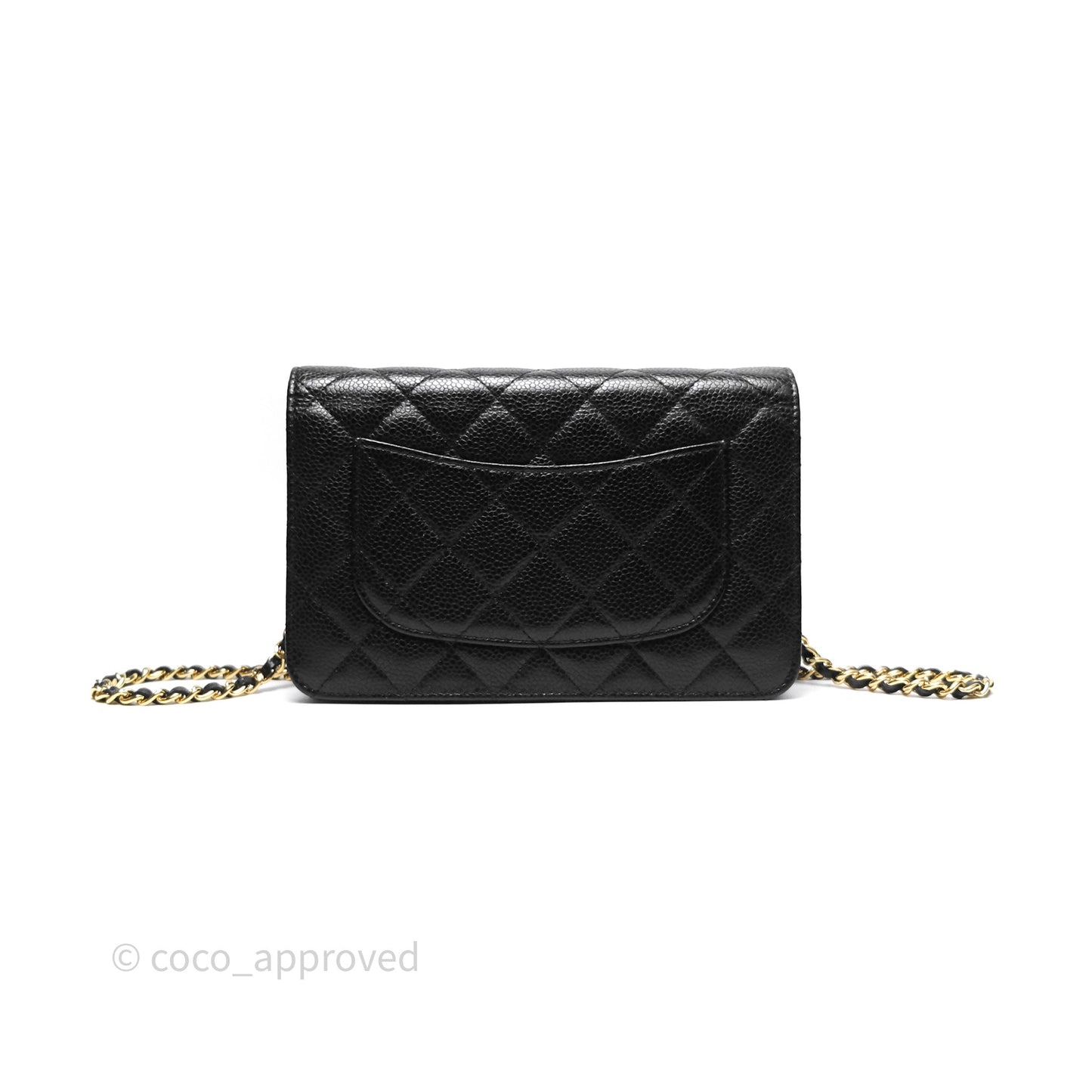 Chanel Quilted WOC Black Caviar Gold Hardware