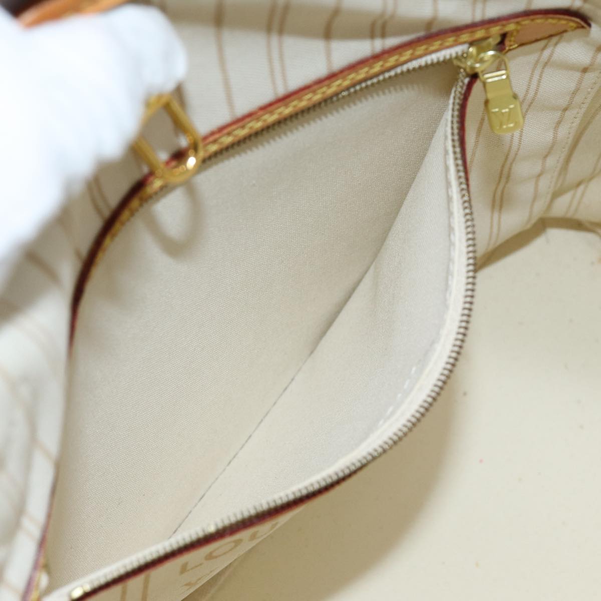 LOUIS VUITTON Damier Azur Neverfull MM Tote Bag N41605 LV 70414